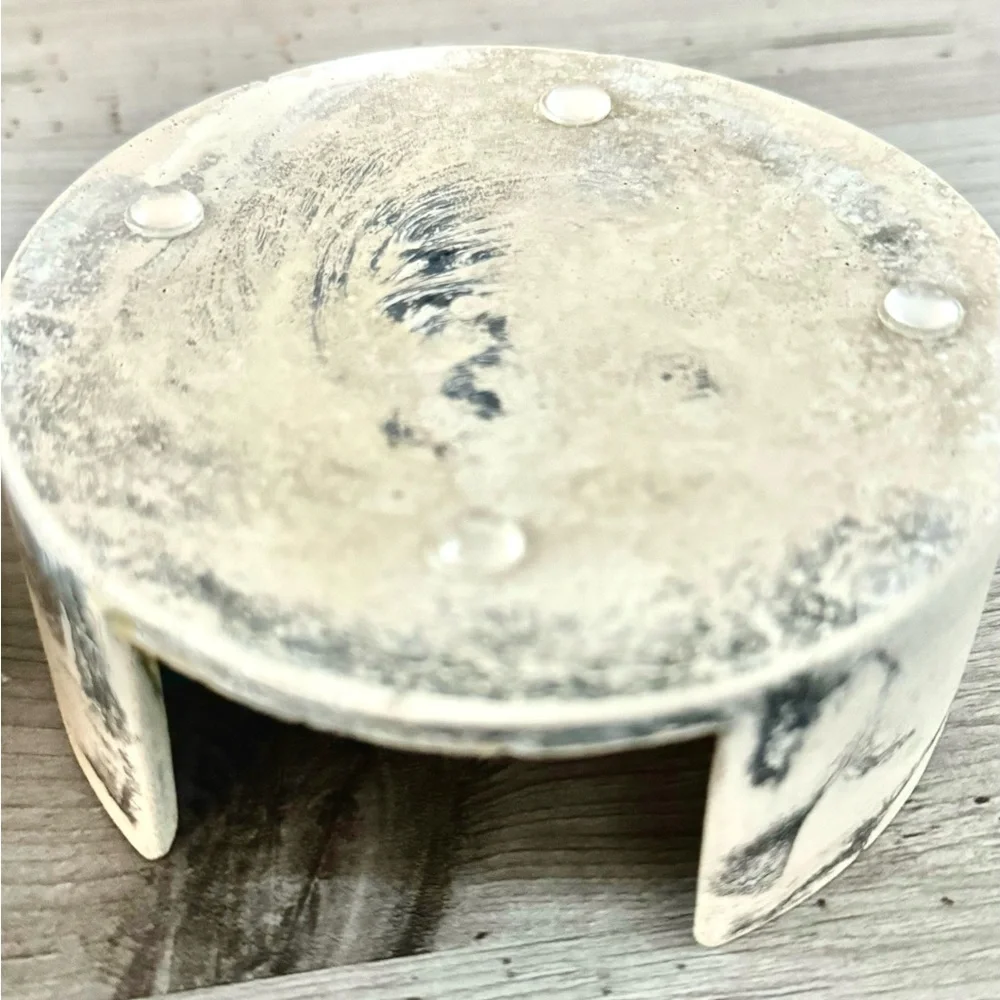 Handmade Marbled Concrete Coasters Set of 4 with holder– Waterproof, Cork-Backed